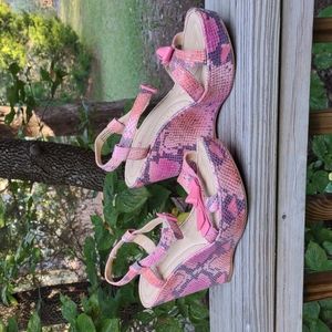 Born Crown, Wedge Sandal, Reptile Print